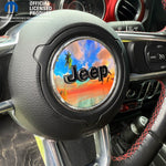Jeep Wrangler JK Steering Wheel Circle Dolphin Sunset Vinyl Decal Sticker 2007-2017 - Tiny Wrapz