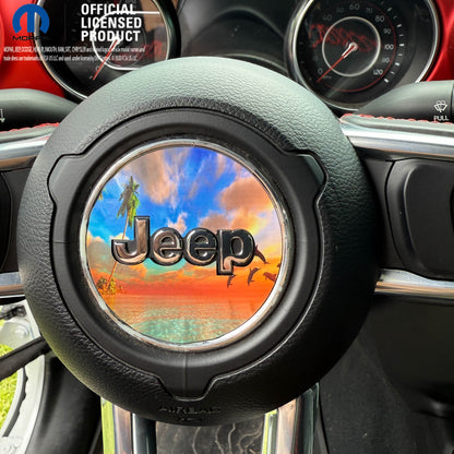 Jeep Wrangler JL Gladiator Steering Wheel Circle Dolphin Sunset Vinyl Decal Sticker