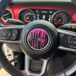 Jeep Wrangler JL Gladiator Steering Wheel Circle Dripping Pink Vinyl Decal Sticker - Tiny Wrapz