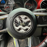 Jeep Wrangler JK Steering Wheel Circle Grayscale American Flag Vinyl Decal Sticker 2007-2017 - Tiny Wrapz