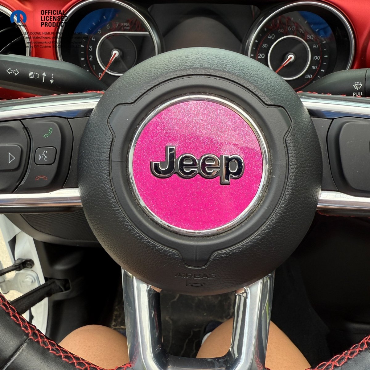 Jeep Wrangler JK Steering Wheel Circle Glitter Vinyl Decal Sticker 2007-2017 - Tiny Wrapz