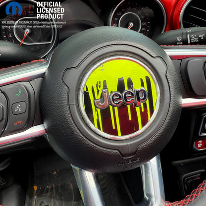 Jeep Wrangler JL Gladiator Steering Wheel Circle Dripping Lime Green Vinyl Decal Sticker