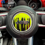 Jeep Wrangler JK Steering Wheel Circle Dripping Lime Green Vinyl Decal Sticker 2007-2017 - Tiny Wrapz
