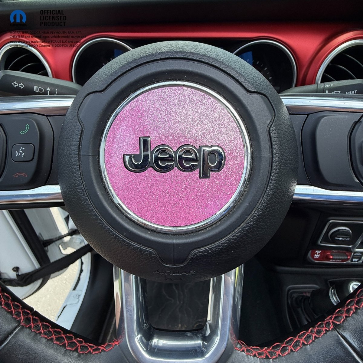 Jeep Wrangler JK Steering Wheel Circle Glitter Vinyl Decal Sticker 2007-2017 - Tiny Wrapz