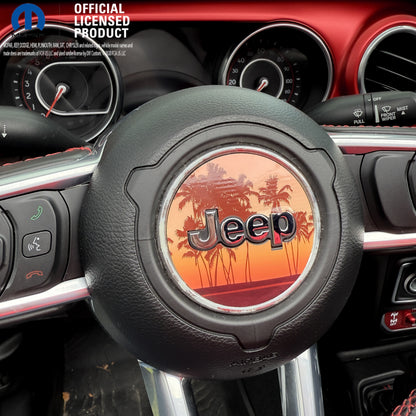 Jeep Wrangler JL Gladiator Steering Wheel Circle Orange Coral Sunset Vinyl Decal Sticker