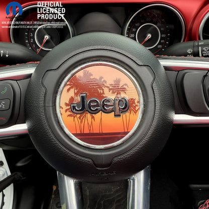 Jeep Wrangler JL Gladiator Steering Wheel Circle Orange Coral Sunset Vinyl Decal Sticker