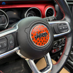 Jeep Wrangler JL Gladiator Steering Wheel Circle Black and Orange Dog Paws Vinyl Decal Sticker - Tiny Wrapz