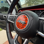 Jeep Wrangler JL Gladiator Steering Wheel Circle Black and Orange Dog Paws Vinyl Decal Sticker - Tiny Wrapz