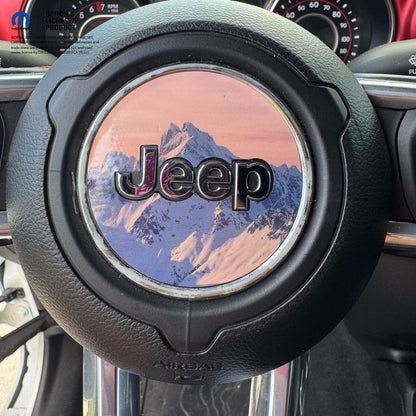 Jeep Wrangler JL Gladiator Steering Wheel Circle Purple Mountain Vinyl Decal Sticker