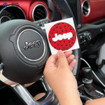 Jeep Wrangler JK Steering Wheel Circle Black and Red Dog Paws Vinyl Decal Sticker 2007-2017 - Tiny Wrapz