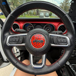 Jeep Wrangler JK Steering Wheel Circle Black and Red Dog Paws Vinyl Decal Sticker 2007-2017 - Tiny Wrapz