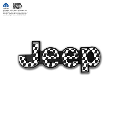 Jeep Emblem Overlay Decals - Checkered Flag