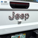 Jeep Emblem Overlay Decals - Checkered Flag Gladiator JT Tailgate Emblem Stickers - Tiny Wrapz