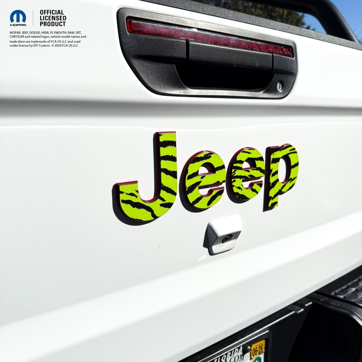Jeep Emblem Overlay Decals - Green Tiger Print - Tiny Wrapz