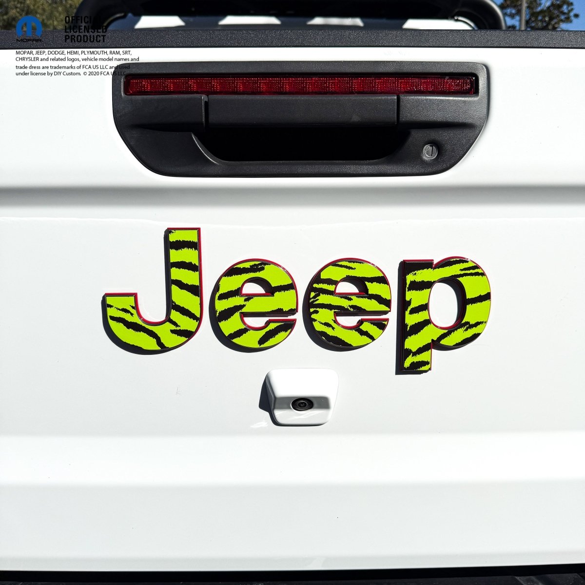 Jeep Emblem Overlay Decals - Green Tiger Print - Tiny Wrapz