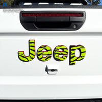 Jeep Emblem Overlay Decals - Green Tiger Print - Tiny Wrapz