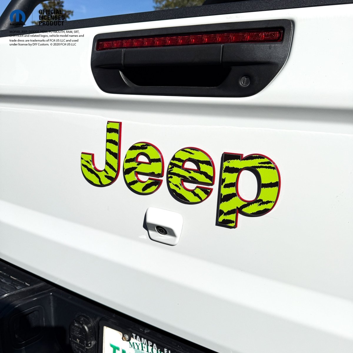 Jeep Emblem Overlay Decals - Green Tiger Print - Tiny Wrapz