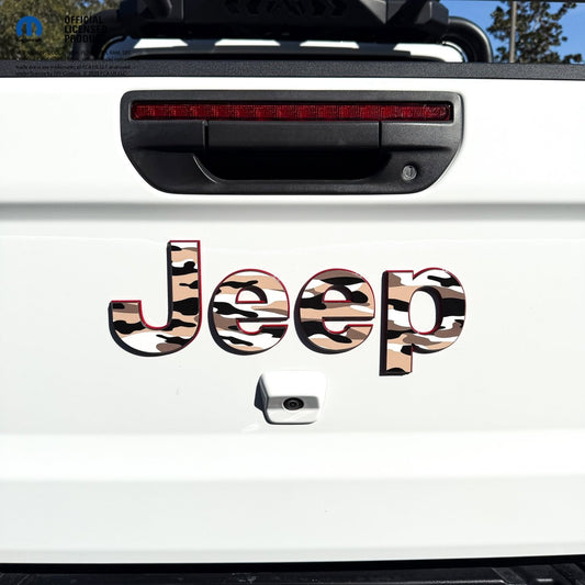Jeep Emblem Overlay Decals - Gobi Camo - Tiny Wrapz