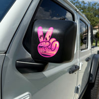 Pink Sunset Peace Wave Left & Right Mirrors Vinyl Decals Fits All Jeeps