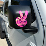 Pink Sunset Peace Wave Left & Right Mirrors Vinyl Decals Fits All Jeeps