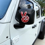 Red & White Polka Dot Peace Wave Left & Right Mirrors Vinyl Decals Fits All Jeeps - Tiny Wrapz