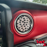 Jeep AC Vent Dog Paws 4 x Decals Fits 2011-2026 Wrangler JK Wrangler JL Gladiator