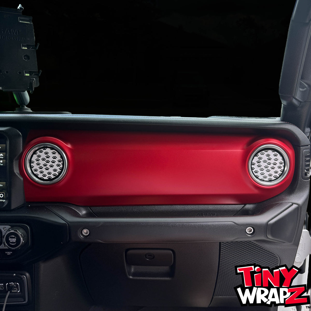Jeep AC Vent Dog Paws 4 x Decals Fits 2011-2026 Wrangler JK Wrangler JL Gladiator