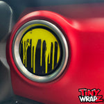 Jeep AC Vent "Dripping Lime Green" 4 x Decals Fits 2011-2026 Wrangler JK Wrangler JL Gladiator