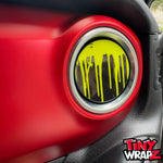 Jeep AC Vent "Dripping Lime Green" 4 x Decals Fits 2011-2026 Wrangler JK Wrangler JL Gladiator