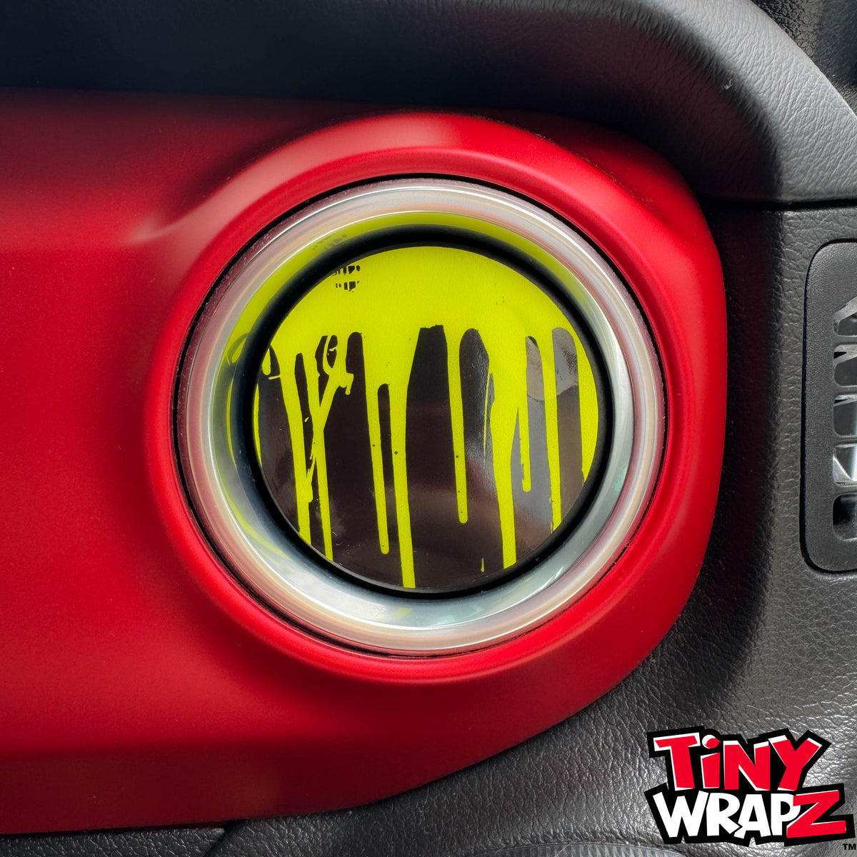 Jeep AC Vent "Dripping Lime Green" 4 x Decals Fits 2011-2026 Wrangler JK Wrangler JL Gladiator