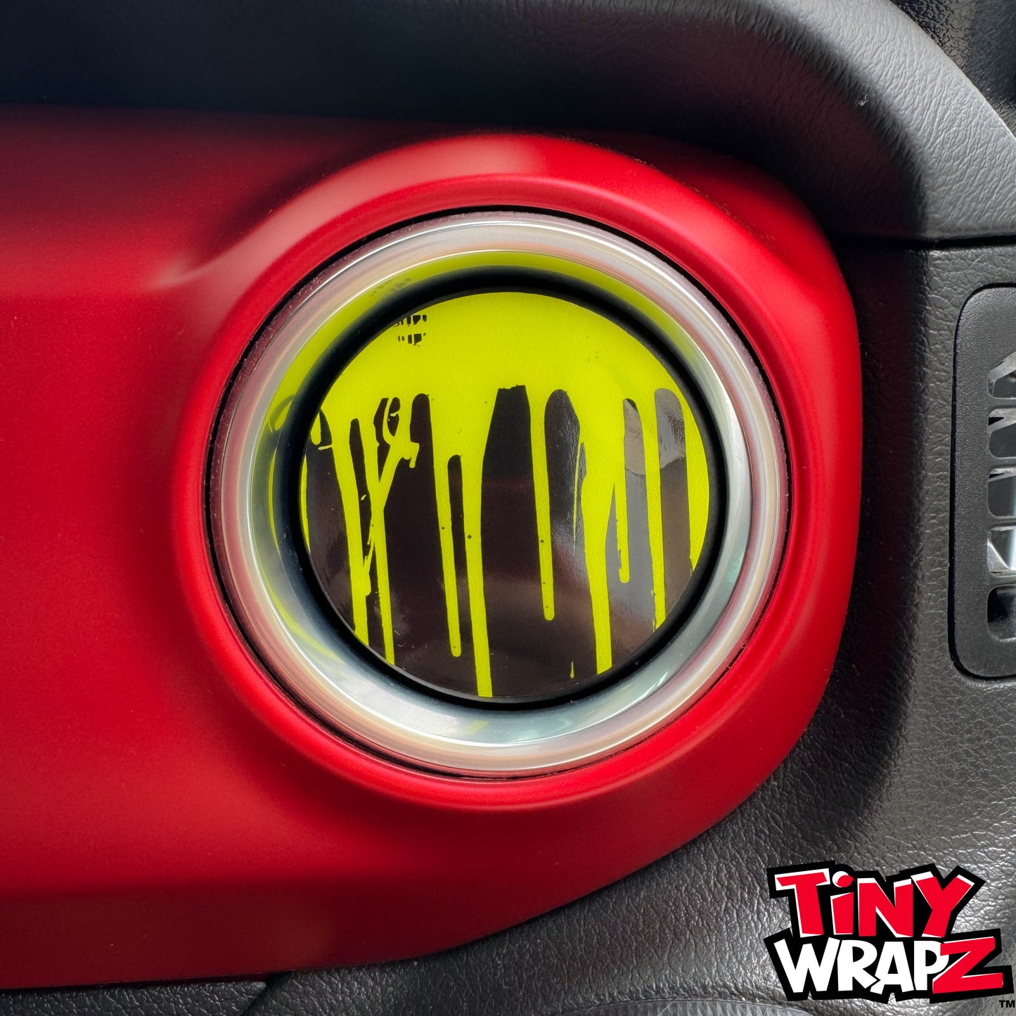 Jeep AC Vent "Dripping Lime Green" 4 x Decals Fits 2011-2026 Wrangler JK Wrangler JL Gladiator