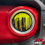 Jeep AC Vent "Dripping Lime Green" 4 x Decals Fits 2011-2026 Wrangler JK Wrangler JL Gladiator