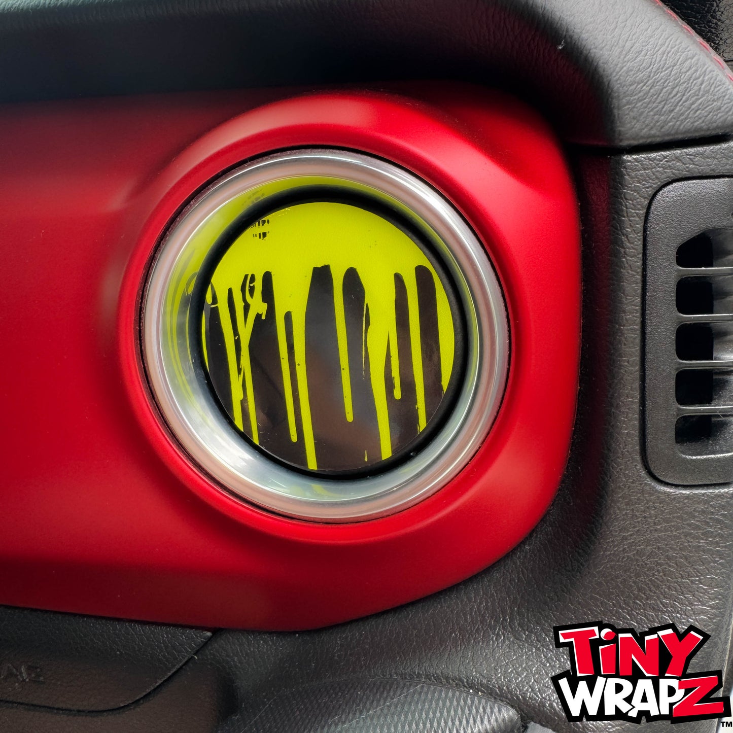 Jeep AC Vent "Dripping Lime Green" 4 x Decals Fits 2011-2026 Wrangler JK Wrangler JL Gladiator