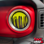 Jeep AC Vent "Dripping Lime Green" 4 x Decals Fits 2011-2026 Wrangler JK Wrangler JL Gladiator