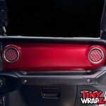 Jeep AC Vent Red & Gray Checkered Flag 4 x Decals Fits 2011-2026 Wrangler JK Wrangler JL Gladiator