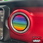 Jeep AC Vent Rainbow 4 x Decals Fits 2011-2026 Wrangler JK Wrangler JL Gladiator