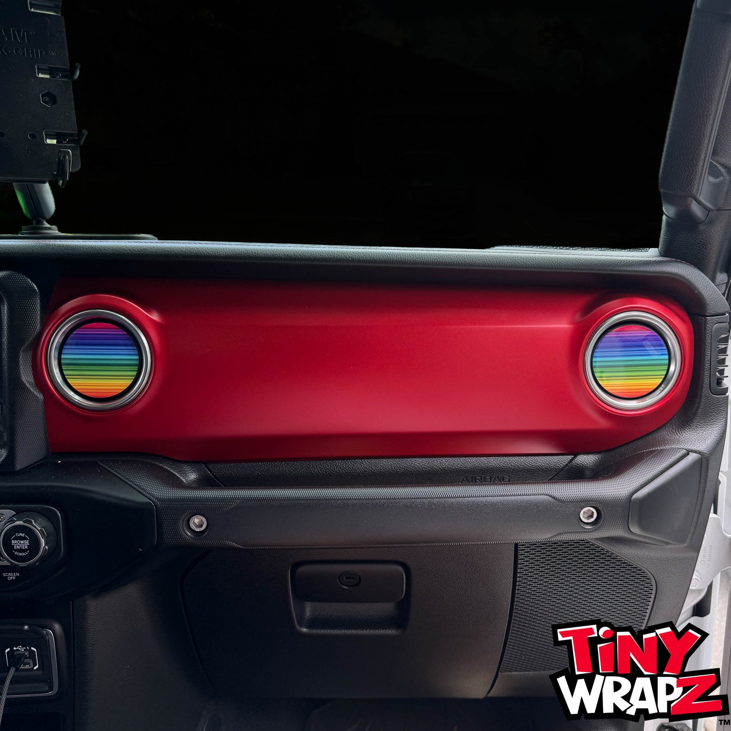 Jeep AC Vent Rainbow 4 x Decals Fits 2011-2026 Wrangler JK Wrangler JL Gladiator