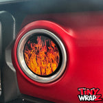 Jeep AC Vent Real Flames 4 x Decals Fits 2011-2026 Wrangler JK Wrangler JL Gladiator