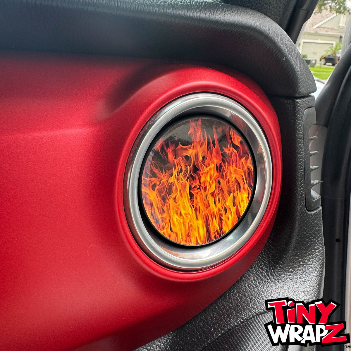 Jeep AC Vent Real Flames 4 x Decals Fits 2011-2026 Wrangler JK Wrangler JL Gladiator