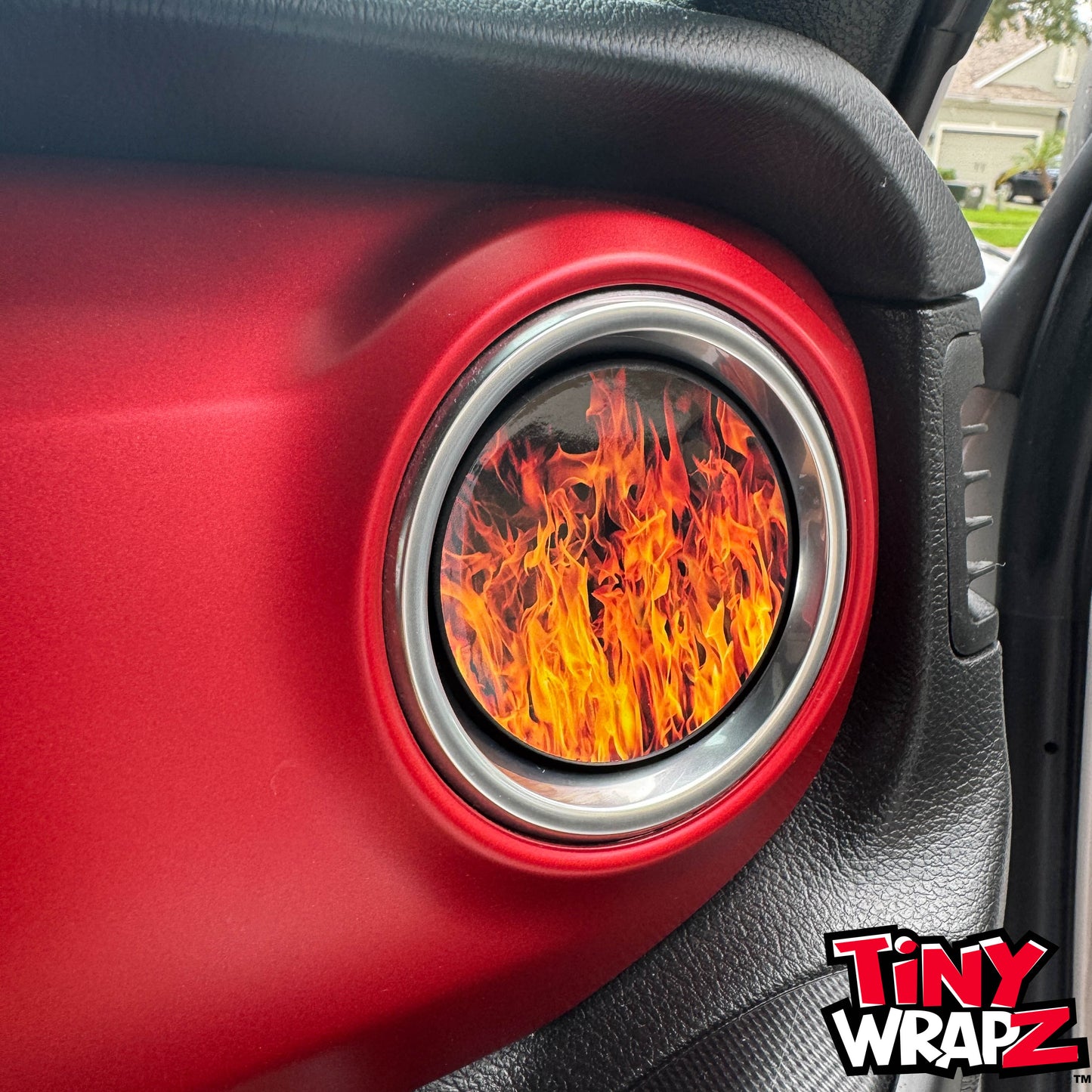 Jeep AC Vent Real Flames 4 x Decals Fits 2011-2026 Wrangler JK Wrangler JL Gladiator