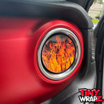 Jeep AC Vent Real Flames 4 x Decals Fits 2011-2026 Wrangler JK Wrangler JL Gladiator
