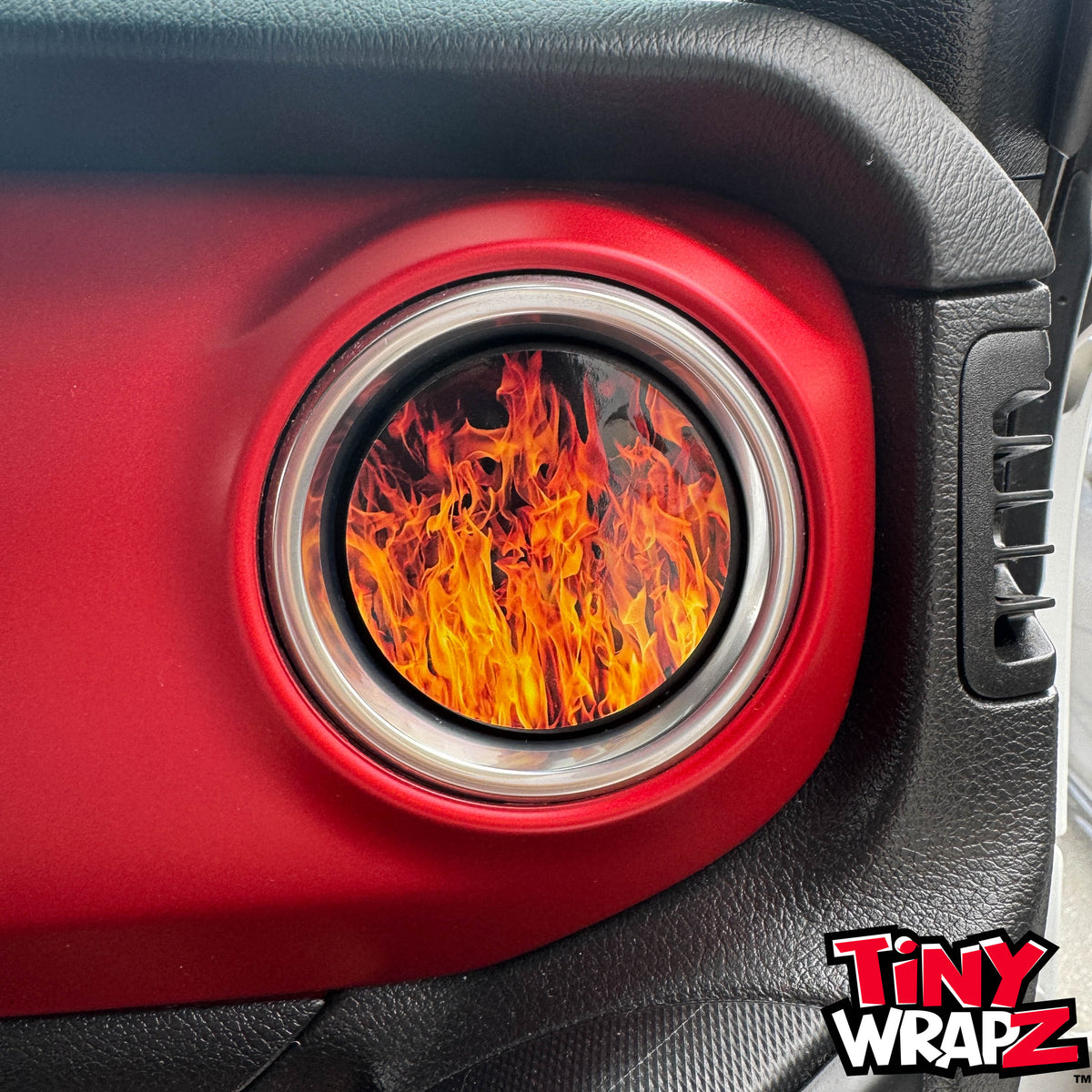 Jeep AC Vent Real Flames 4 x Decals Fits 2011-2026 Wrangler JK Wrangler JL Gladiator