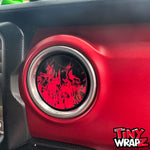 Jeep AC Vent Red Flames 4 x Decals Fits 2011-2026 Wrangler JK Wrangler JL Gladiator