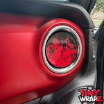 Jeep AC Vent Red Flames 4 x Decals Fits 2011-2026 Wrangler JK Wrangler JL Gladiator