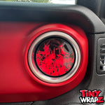 Jeep AC Vent Red Flames 4 x Decals Fits 2011-2026 Wrangler JK Wrangler JL Gladiator
