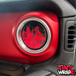 Jeep AC Vent Red Flames 4 x Decals Fits 2011-2026 Wrangler JK Wrangler JL Gladiator