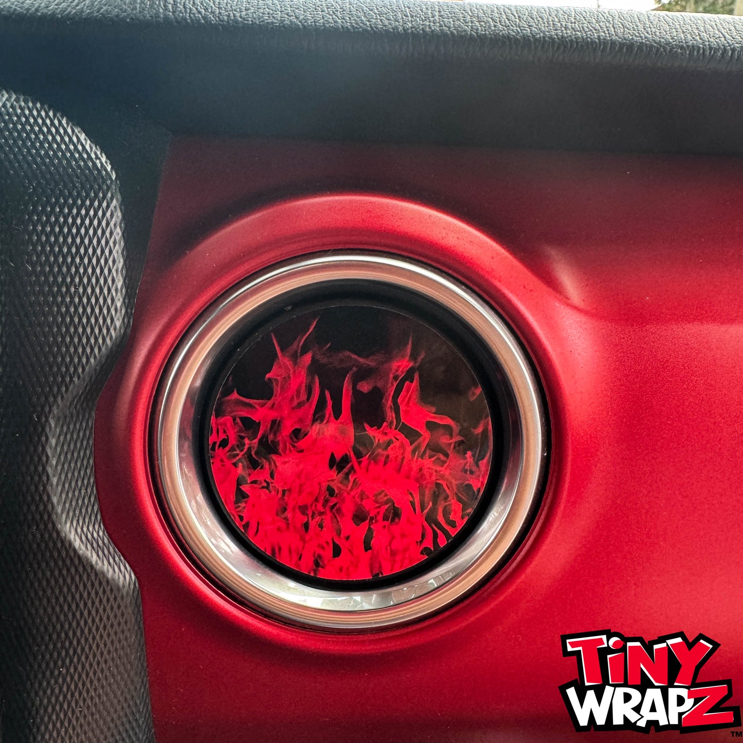 Jeep AC Vent Red Flames 4 x Decals Fits 2011-2026 Wrangler JK Wrangler JL Gladiator