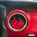 Jeep AC Vent Red Flames 4 x Decals Fits 2011-2026 Wrangler JK Wrangler JL Gladiator