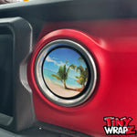 Jeep AC Vent "The Beach" 4 x Decals Fits 2011-2026 Wrangler JK, Wrangler JL Gladiator