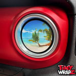 Jeep AC Vent "The Beach" 4 x Decals Fits 2011-2026 Wrangler JK, Wrangler JL Gladiator